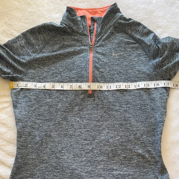Nike Gray Heather Quarter-Zip Pullover with Coral Zipper - Picture 10 of 11